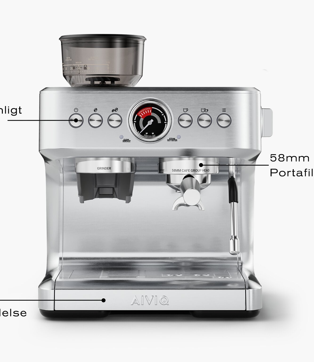 Aspire Brew espressomaskine - sølvfarvet